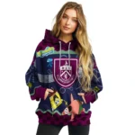 Customized Burnley Spongebob Patrick Star Burgundy Navy Hoodie Best Selling