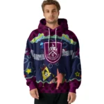 Customized Burnley Spongebob Patrick Star Burgundy Navy Hoodie Best Selling