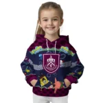 Customized Burnley Spongebob Patrick Star Burgundy Navy Hoodie Best Selling