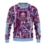 Customized Burnley Streak Overlay Burgundy Sweater Best Selling
