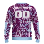 Customized Burnley Streak Overlay Burgundy Sweater Best Selling