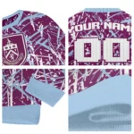 Customized Burnley Streak Overlay Burgundy Sweater Best Selling