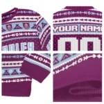 Customized Burnley Tent Stripes Burgundy White Sweater Best Selling