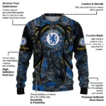 Customized Chelsea Antlers Pattern Royal Blue Black Sweater Best Selling