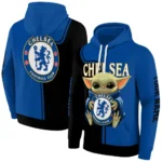 Customized Chelsea Baby Yoda Royal Blue Black Hoodie Best Selling