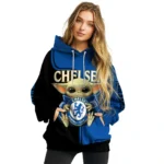 Customized Chelsea Baby Yoda Royal Blue Black Hoodie Best Selling