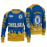Customized Chelsea Flame Border Royal Blue Sweater Best Selling
