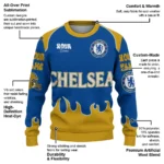Customized Chelsea Flame Border Royal Blue Sweater Best Selling
