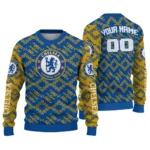 Customized Chelsea Lattice Gridwork Royal Blue Sweater Best Selling