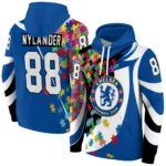 Customized Chelsea Puzzle Pieces Royal Blue Hoodie Best Selling