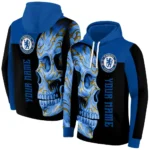 Customized Chelsea Skull Motif Royal Blue Black Hoodie Best Selling