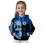 Customized Chelsea Skull Motif Royal Blue Black Hoodie Best Selling