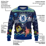 Customized Chelsea Spongebob Designs Blue Sweater Best Selling