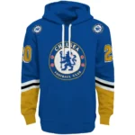 Customized Chelsea Striped Sleeves Royal Blue Hoodie Best Selling
