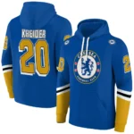 Customized Chelsea Striped Sleeves Royal Blue Hoodie Best Selling