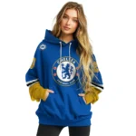 Customized Chelsea Striped Sleeves Royal Blue Hoodie Best Selling