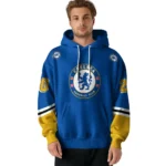 Customized Chelsea Striped Sleeves Royal Blue Hoodie Best Selling