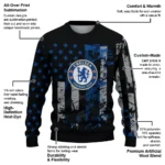 Customized Chelsea Vintage Usa Flag Black Sweater Best Selling