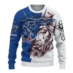 Customized Crystal Palace Jesus Tears Blue White Sweater Best Selling
