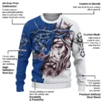 Customized Crystal Palace Jesus Tears Blue White Sweater Best Selling
