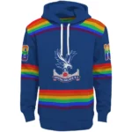 Customized Crystal Palace Rainbow Stripes Blue Hoodie Best Selling