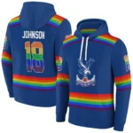 Customized Crystal Palace Rainbow Stripes Blue Hoodie Best Selling