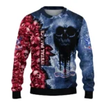 Customized Crystal Palace Skull Collage Blue Sweater Best Selling