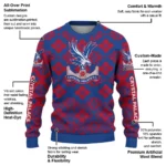 Customized Crystal Palace Snowflake Matrix Blue Sweater Best Selling