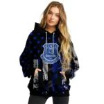 Customized Everton Distressed Flag Royal Blue Black Hoodie Best Selling