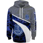 Customized Everton Hexagonal Mesh Royal Blue Black Gray Hoodie Best Selling