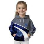 Customized Everton Hexagonal Mesh Royal Blue Black Gray Hoodie Best Selling