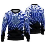 Customized Everton Pixel Flow Royal Blue Black Sweater Best Selling