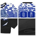 Customized Everton Pixel Flow Royal Blue Black Sweater Best Selling