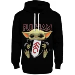 Customized Fulham Baby Yoda Black Hoodie Best Selling