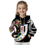 Customized Fulham Puzzle Pieces Black Hoodie Best Selling