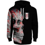 Customized Fulham Skull Motif Black Hoodie Best Selling