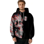 Customized Fulham Skull Motif Black Hoodie Best Selling