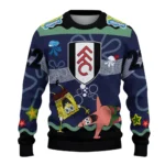 Customized Fulham Spongebob Designs Blue Sweater Best Selling
