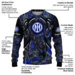 Customized Inter Milan Antlers Pattern Blue Black Sweater Best Selling