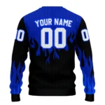 Customized Inter Milan Flame Outline Blue Black Sweater Best Selling