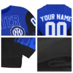 Customized Inter Milan Flame Outline Blue Black Sweater Best Selling
