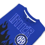 Customized Inter Milan Flame Outline Blue Black Sweater Best Selling