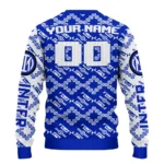 Customized Inter Milan Lattice Gridwork Blue Sweater Best Selling