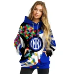 Customized Inter Milan Puzzle Pieces Blue Hoodie Best Selling