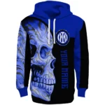Customized Inter Milan Skull Motif Blue Black Hoodie Best Selling