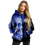 Customized Inter Milan Skull Motif Blue Black Hoodie Best Selling