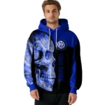 Customized Inter Milan Skull Motif Blue Black Hoodie Best Selling