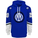 Customized Inter Milan Striped Sleeves Blue Hoodie Best Selling