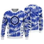 Customized Inter Milan Swirl Flow Blue Sweater Best Selling