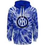 Customized Inter Milan Tie Dye Pattern Blue Hoodie Best Selling